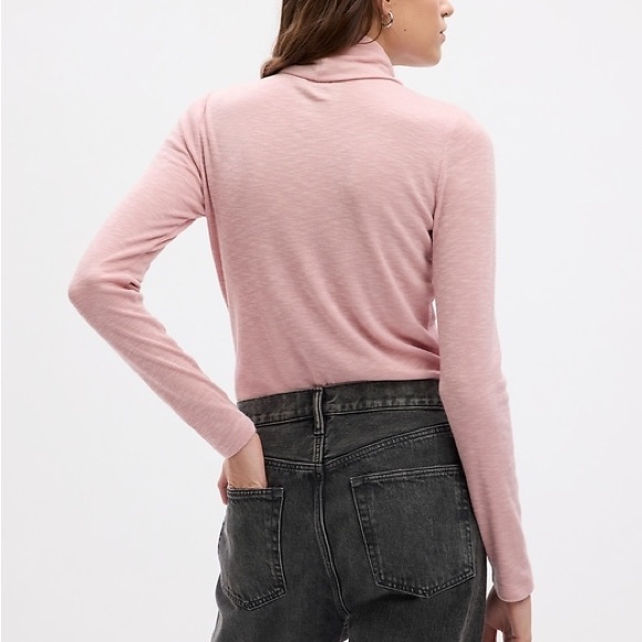 GAP Turtle Neck Long Sleeve T Shirt Pink - Picture 4 of 4